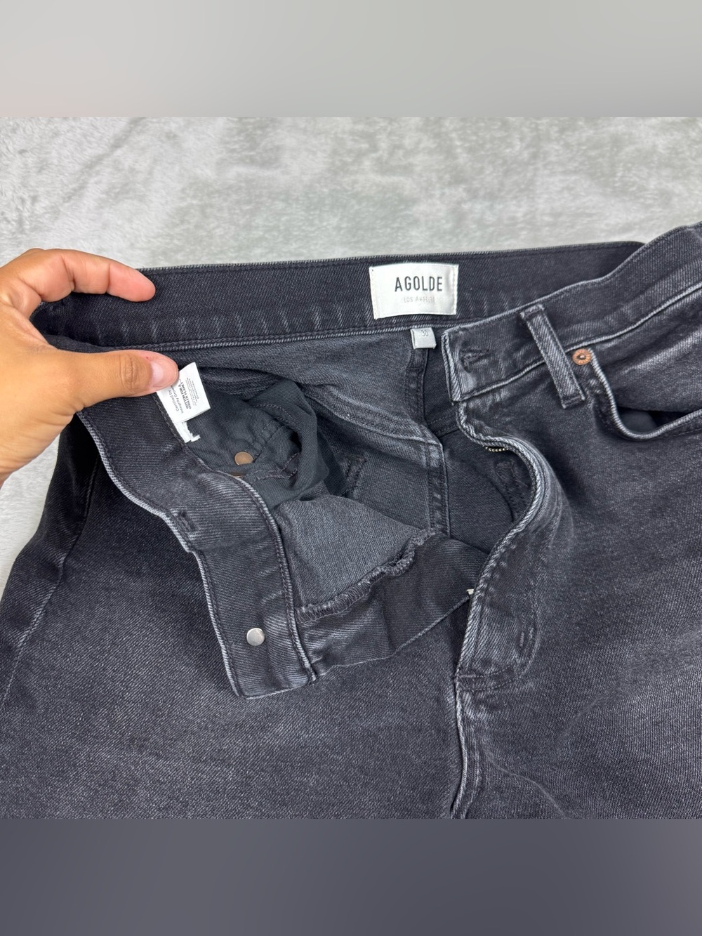 AGOLDE Los Angeles black wash jeans sz 30 - Picture 6 of 11